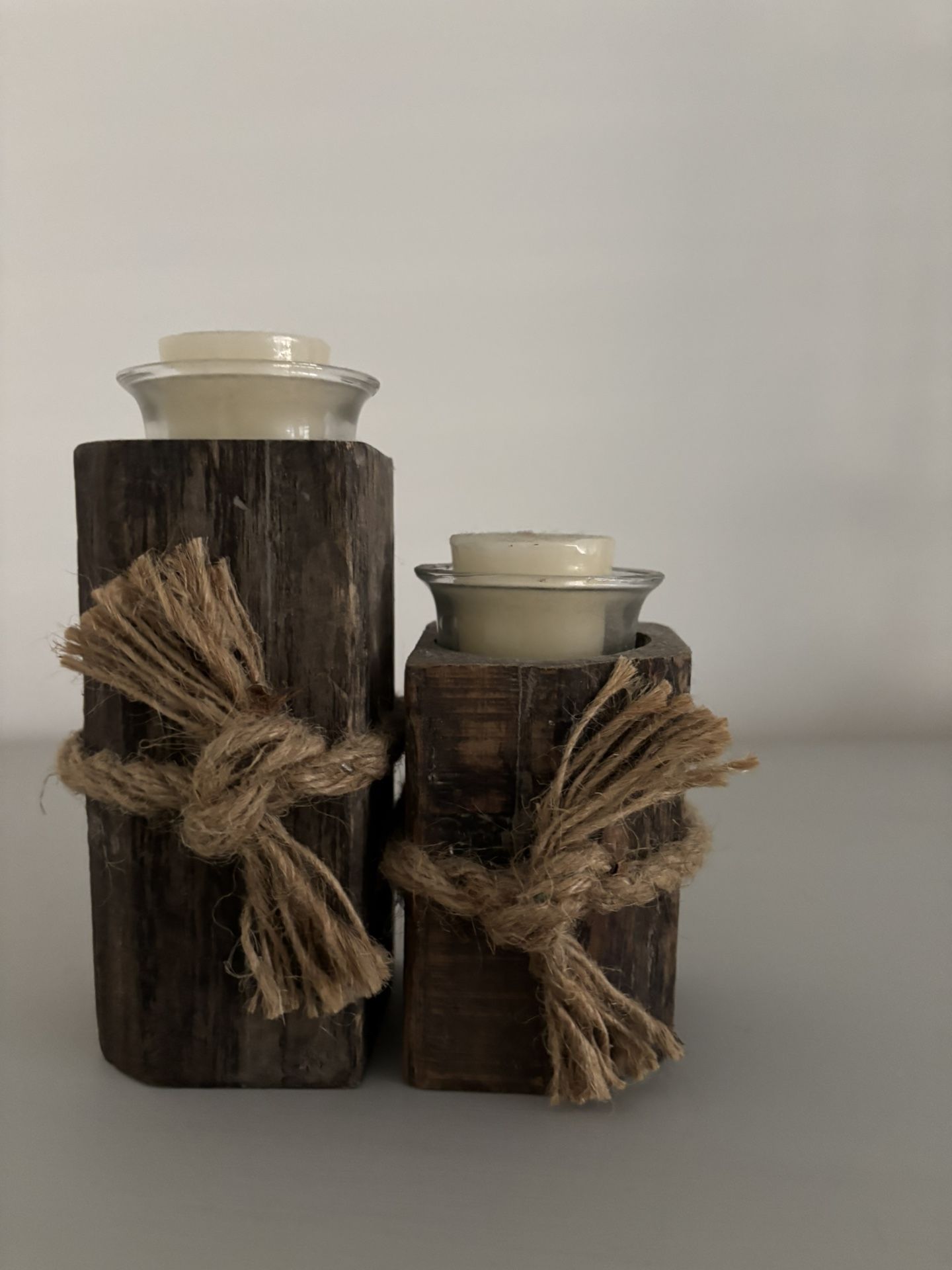 Wooden Coastal Candle Holders