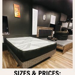 Queen Mattress • Box Spring • Bed Frame (Rails)  📦  🚚 Same Day Delivery Available 💵 Pay on Delivery 
