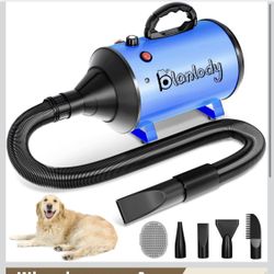 Dog Blower Grooming Dryer, Low Noise Pet Dryer Adjustable Speed and Temperature,5.2HP/ 3800W Dog Hair Dryer with Thickened Handle, High Velocity Blow