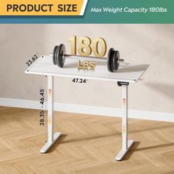 NEW 48" WHITE Electric Desk, Stand Up Desk, Adjustable Height, Computer Workstation