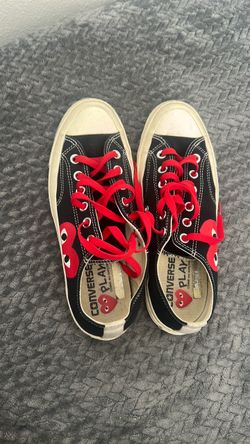 black and white comme des garcons x converse