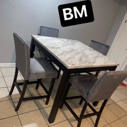 Dining Room 4 Chairs Grey New Table Comedor Nuevo 