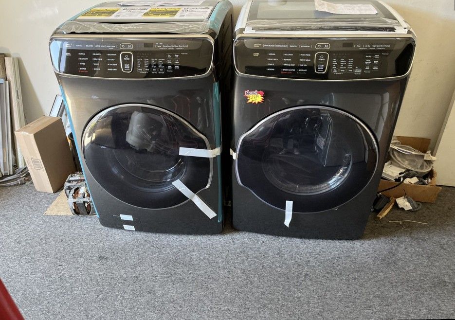 samsung flex front load washer dryer set