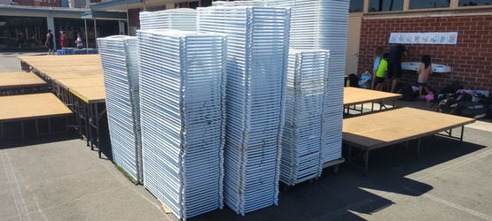 Bulk Lot Folding Tables White Metal Frame