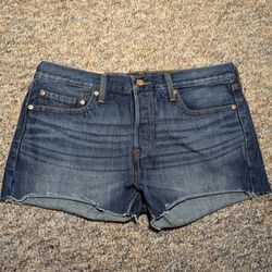 Levi's 501 Women's Distressed Button Fly Blue Denim Shorts Size 30 NWT