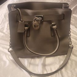 Michael Kors Hamilton Women's Gunmetal Rock Roll Silver Stud Shoulder Tote Bag selling