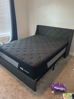 Queen Bed Frame + Mattress — $250 OBO