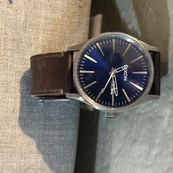 Nixon Sentry Solar Leather Watch 