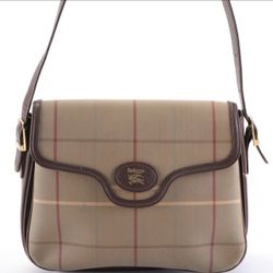  Burberrys Front-Flap Bag in Check with Saffiano Leather Trim 