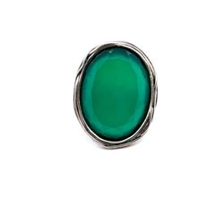925 PZ ISRAEL Green Stone Ring