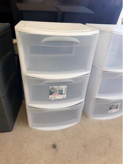 Sterilite Three Drawer Wide Cart with Clear Drawers