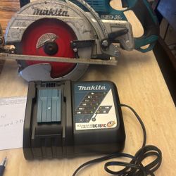 Makita Circular Saw With Charger And 2 Batteries