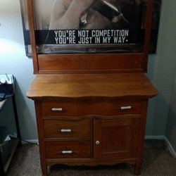 Antique Dresser Wash Stand With Towel Bar