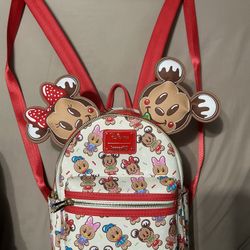  Loungefly Mickey & Friends Gingerbread Cookie Backpack & Headband