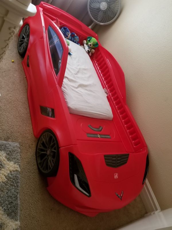 Step2 Corvette Z06 Convertible Toddler To Twin Bed With Lights Red Step2 Corvette Z06 Convertible Toddler To Twin Bed With Lights Red