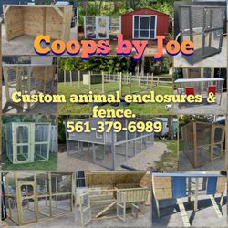 Custom Animal Enclosures. Dog House, Cattle Fence, Goat, Chicken Coop, Hutch, Aviary, Brooder Etc