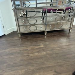 Mirrored Dresser Chess And Nightstands For Sale 