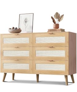 Boho Rattan style 6drawer