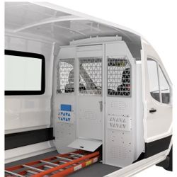 MELIPRON Cargo Van Partition Bulkhead Fit for Ford Transit 150 250 350 Medium Roof with Door Handle, Acrylic Custom Window Board