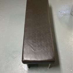 Brown Bench In Leather Or Leather Like Material