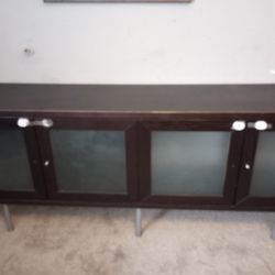 TV Stand. With Glass Shelves Inside