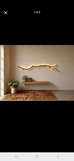 Luxury Handcrafted natural Wood wall light, Rustic Modern Elegance