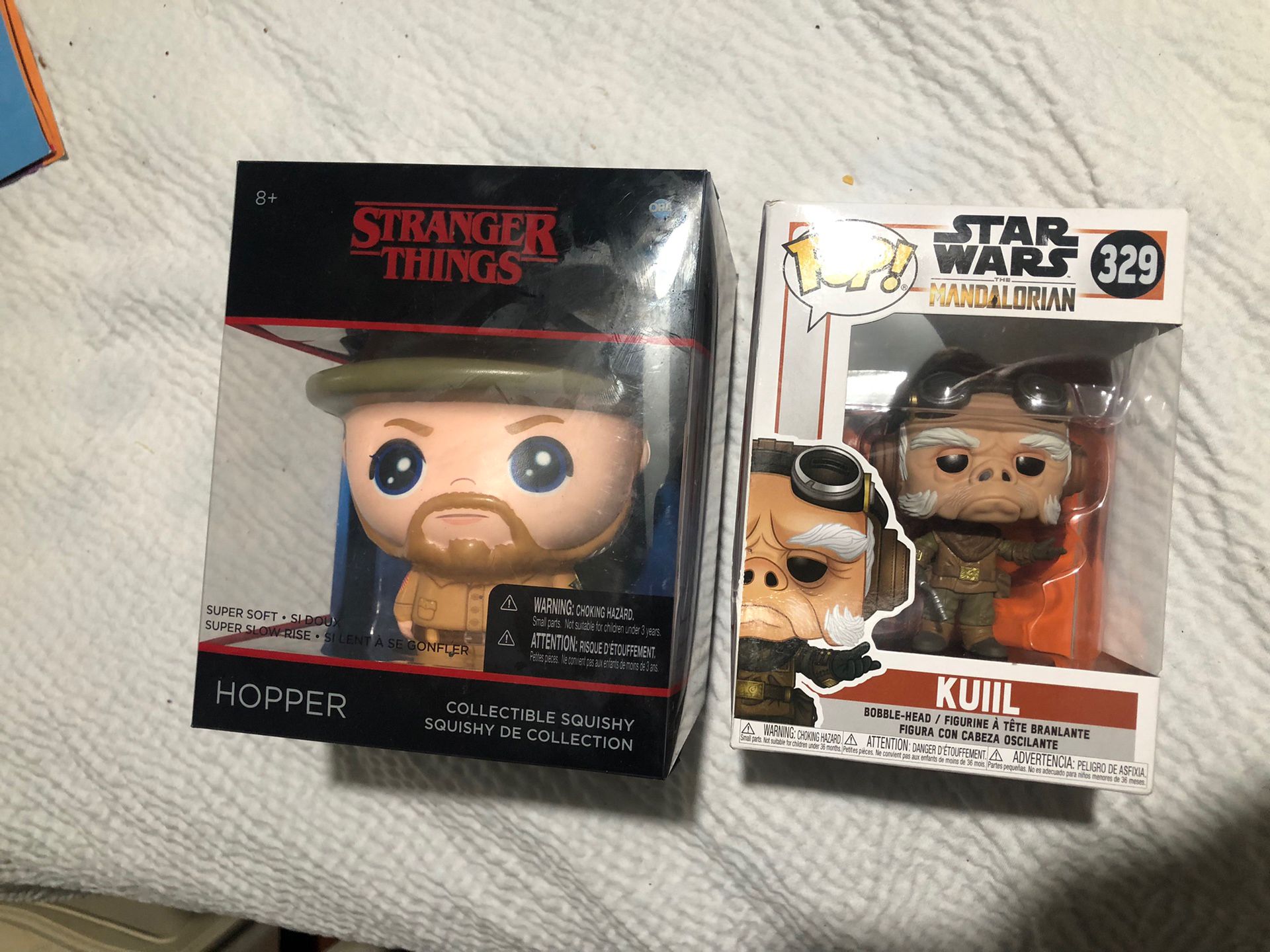 Star Wars Kuiil Mandalorian & Stranger Things Hopper Funko Pop Collectible