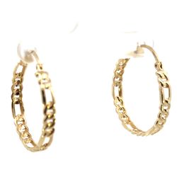 Woman’s Ladies 10k Yellow Gold Cuban Hoop Earrings GP3096391