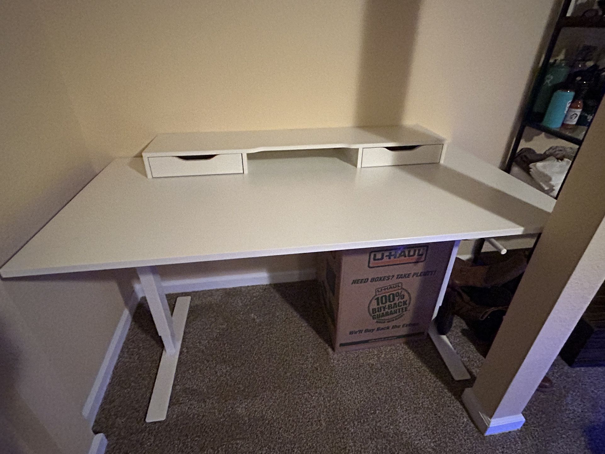 Ikea Trotten Sit Stand Desk With Alex Table Top Drawers