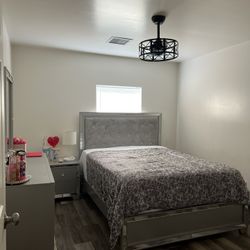 Grey Queen Bed 