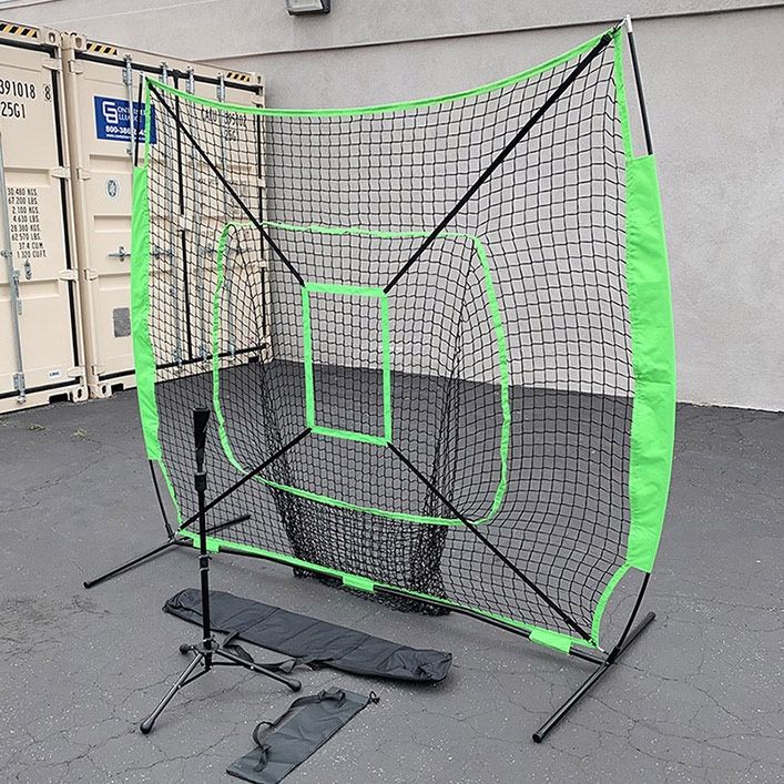 (Brand New) $75 Baseball Softball Practice Set (Include 7x7ft Net and Ball Tee) Batting Training 