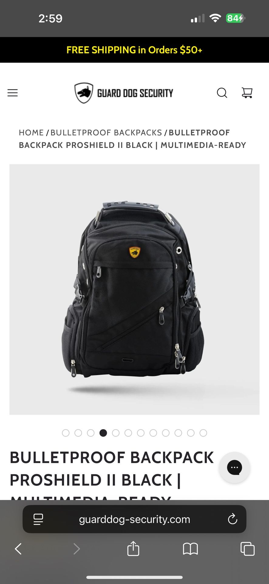 Bulletproof backpack