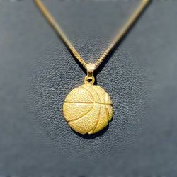 Jewelry 14k solid yellow gold basketball ball Pendant charm