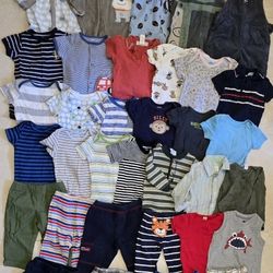 Boy's Clothes - Overalls, Sleeper, Onesies, Shirts, Tshirts, Pants And Shorts - Size 9 months 