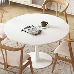 White Round Dining Table