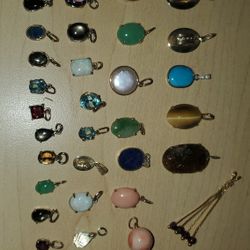 Handmade Gold Pendants With Precious Stones