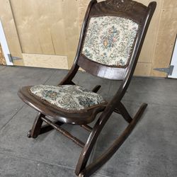 Vintage Victorian-Style Folding Rocking Chair