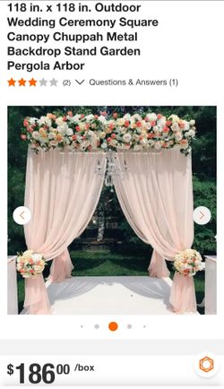 Outdoor Wedding Ceremony Square Canopy Chuppah Metal Backdrop Stand Garden Pergola Arbor/ Marco de Metal para decoracion bodas y fiestas
