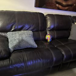 Leather couch With Ottoman And Side Chairs