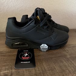 Skechers Memory Foam Slip Resistant Work Shoes Black 6.5