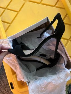 Black strap heel