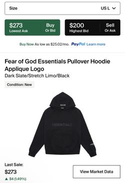 essentials applique hoodie