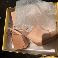 Circus NY chunky Open Toe Heels - Nude - Size 9