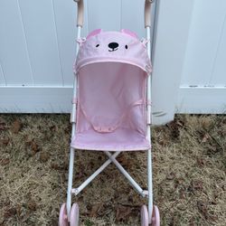 Pink Dot Bear Fold-Up Doll Stroller for 14" - 16" Dolls