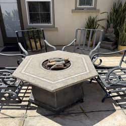 Gas Fire Pit With 4 Chairs