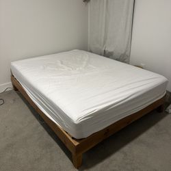 QUEEN IKEA mattress & Platinum Bed Frame 