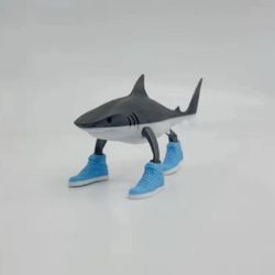 Tralalero Tralala Desk Decor, Italian Brainrot Shark Meme Figure, Shark in Sneak