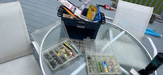 Salt and freshwater tackle with box