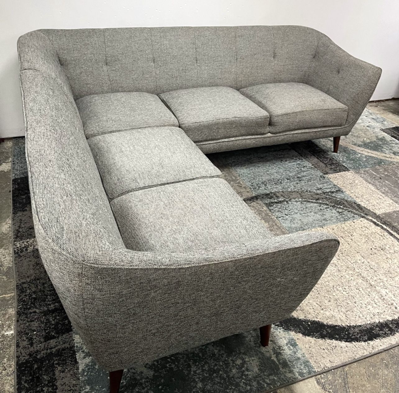 Sectional Free Delivery Gray Sofa MCM Couch