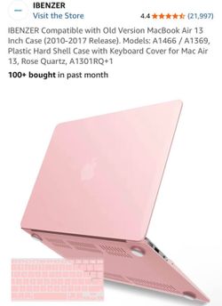 IBENZER Rose Quartz MacBook Air 13 Inch Hard Shell Case + Keyboard Cover
